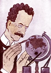 Cartoon de Philippe Berthelot (1866-1934) político e diplomata francês - desenho de Adrien Barrere (1877-1931) de Fantasio
