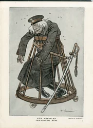 Fantasio, ca. 1916_6_1 - Ilustração de A Barrere (1874-1931): Guerra de 14 -18, Alemanha Prússia, Datas do Verificador - Von Haesler - Senilização