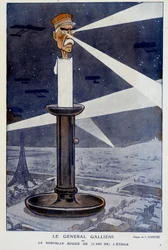 General Gallieni ou a nova vela (do arco da) estrela. Em Fantasio 01/12/1915. Desenho de A. Barrère.