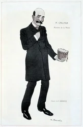 Joseph Caillaux, ministro do aluguel - Ilustração de Adrien Barrere (1877-1931) em "Fantasio" de 15/02/1907