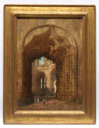 Igreja em ruínas, c.1840 (óleo sobre painel)