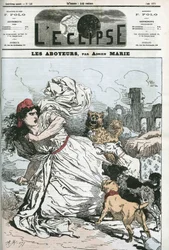 Ladrando, a República perseguida por cães realistas ou bonapartistas. Capa em "L