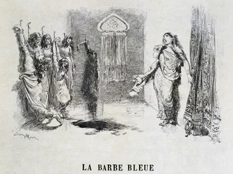 Beard Bleue - em "Les Tales de Fées" de Charles Perrault, ilustrações de Adrien Marie