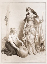 Cinderela - em "Os contos de fadas" de Charles Perrault, ilustrações de Adrien Marie