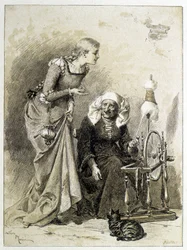 A Bela Adormecida - em "Contos de Fadas" de Charles Perrault, ilustrações de Adrien Marie