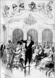 Interpretação de uma ópera: "Janot" sobre uma música de Charles Lecocq (1832-1918) e um libreto de Ludovic Halevy (1834-1908) e Henri (Henry) Meilhac (1831-1897) com Marie Desclauzas (1840-1912) (Alexina), Alfred Jolly (18... -1891) (Chateauminet), Jeane G