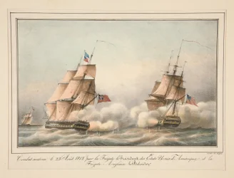 Batalha apoiada em 23 de Agosto de 1812 pela Fragata o Presidente dos Estados Unidos
