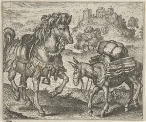 Fábula do Burro Insatisfeito e do Cavalo de Guerra