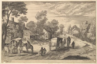 Caminho através de uma vila.