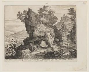 Paisagem rochosa com São Jerónimo