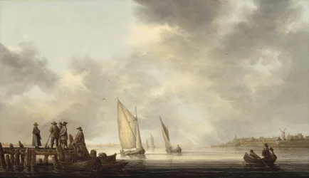 Um cais com vista para Dordrecht, início da década de 1640.