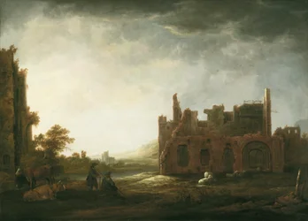 Paisagem com as ruínas da abadia de Rijnsburg