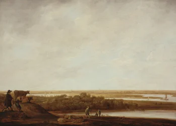 Paisagem panorâmica com pastores
