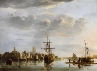 Vista de Dordrecht, c.1652-53 (óleo sobre tela)