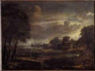 Paisagem à luz da Lua (Pintura