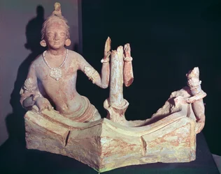 Naga emergindo da água, do Fondukistan