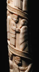 Bolota esculpida, Congo (marfim) (detalhe de 223943)