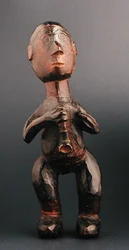 Figura permanente de um homem europeu segurando um cano, África do Sudeste, final do século XIX (madeira)