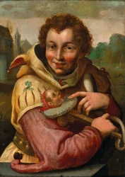 Bobo da corte com marotte segundo Goltzius