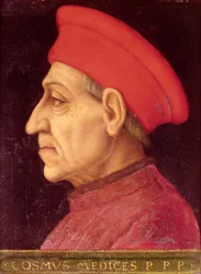 Retrato póstumo de Cosimo por Giovanni de Medici, c.1565-69 (óleo em lata)