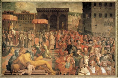 Itália, Florença, Papa Leão X (Giovanni de Medici) voltando a Florença após sua eleição