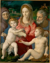 A Sagrada Família com Santa Ana e o jovem João (pintura sobre madeira de choupo)