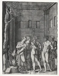 Orestes e Pylades levados a Ifigênia para o sacrifício, 15141536.