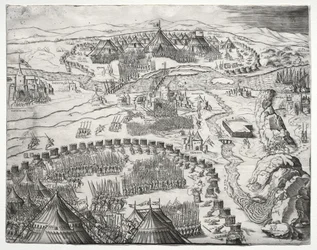 A posição e o acampamento dos exércitos de Carlos V e Soliman II, 1532.