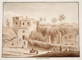 Ermida de Madonna della Stella, 1833 (gravura com lavagem marrom)