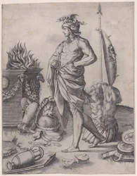 Um Jovem Herói perto de um Altar, ca. 1514-36.