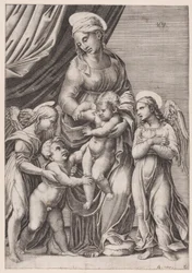 A Virgem, o Menino Jesus, o Menino São João e Dois Anjos, datado de 1516.