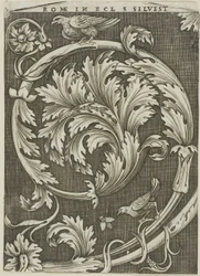 Ornamento de folhagem da antiga igreja romana