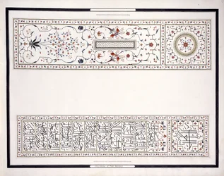 Espécimes dos Mosaicos, da Tumba do Imperador, c. 1815 (lápis, caneta, tinta, w - c)