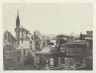 Vista geral do oeste, Le Kaire, chapa 1 do álbum "Egypte, Nubie, Palestine et Syrie," (1852)
