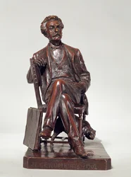 Um retrato sentado de Jean Leon Gerome (1824-1904) 1904 (bronze)