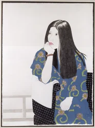 Blue Kimono, 1995 (tinta, wc, guache e carvão sobre papel)