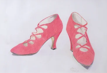 Sapatos cor de rosa, 1997 (lápis colorido sobre papel)