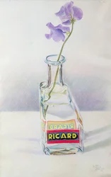 Garrafa de Ricard, 1981 (lápis colorido sobre papel)