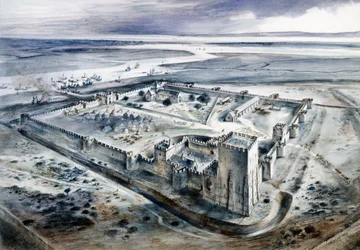 Castelo de Portchester, século XV, década de 1960