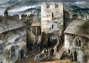Castelo Restormel, século XIV, década de 1960