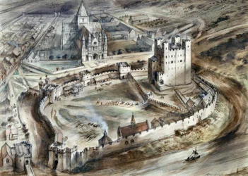 Castelo de Rochester, século XV, década de 1960