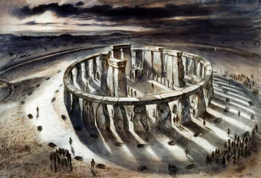 Stonehenge em 1000 a.C., cerca da década de 1960