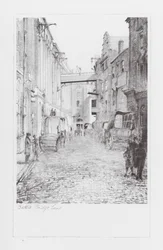 Vias de Londres: Battle Bridge Lane (litografia)