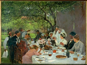 Banquete de casamento em Yport (pintura sobre tela)