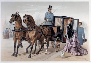 Coupe reach of English horses Impressão de Albert Adam (1833-?) 1874 Paris, Musee Carnavalet