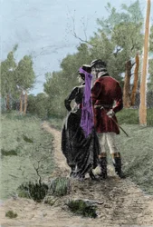 Ilustração do romance "Madame Bovary" de Gustave Flaubert (1821-1880). Ilustração de Albert Fourie (1854-1937).