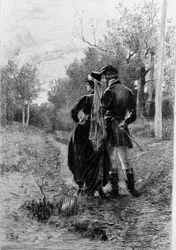 Ilustração do romance "Madame Bovary" de Gustave Flaubert (1821-1880). Ilustração de Albert Fourie (1854-1937).