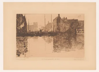 Cena portuária na Flandres
En ville Flamande, le soir (título sobre o objecto)