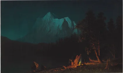 Paisagem montanhosa ao luar