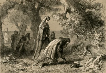 Thorfin e Gudrida na costa de Vineland, 1877.